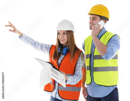 Two architects at work isol...