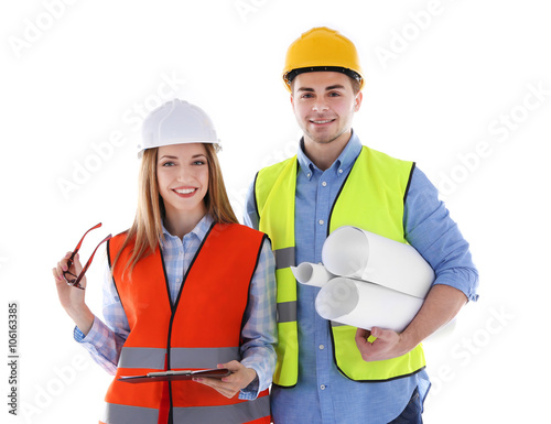 Two architects at work isol...