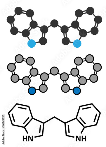 Diindolylmethane (3,3'-DIM, DIM) molecule. 
