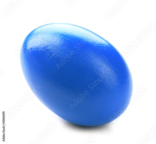Blue Easter egg isolated on white