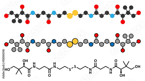 Pantethine (dimeric vitamin B5) molecule.