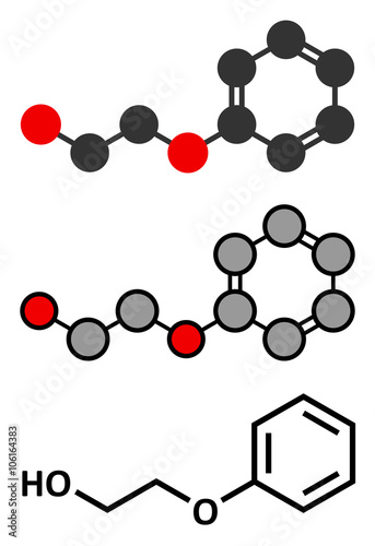 Phenoxyethanol preservative molecule.