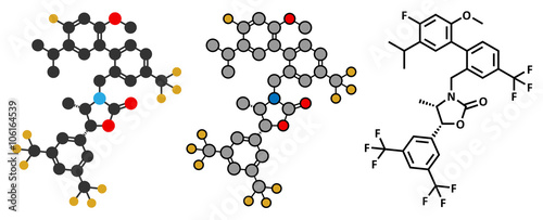 Anacetrapib hypercholesterolemia drug molecule. 