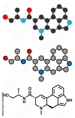 Ergometrine drug molecule.  photo