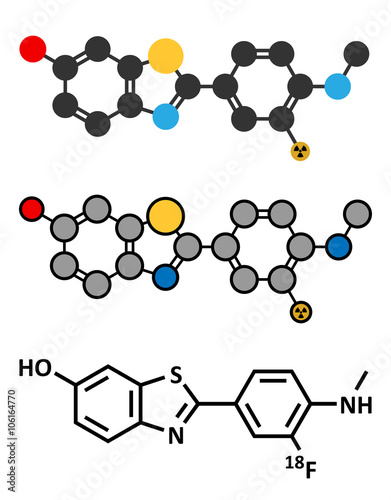 Flutemetamol (18F) PET tracer molecule. 