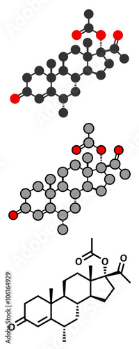 Medroxyprogesterone acetate (MPA) progestin hormone drug. 