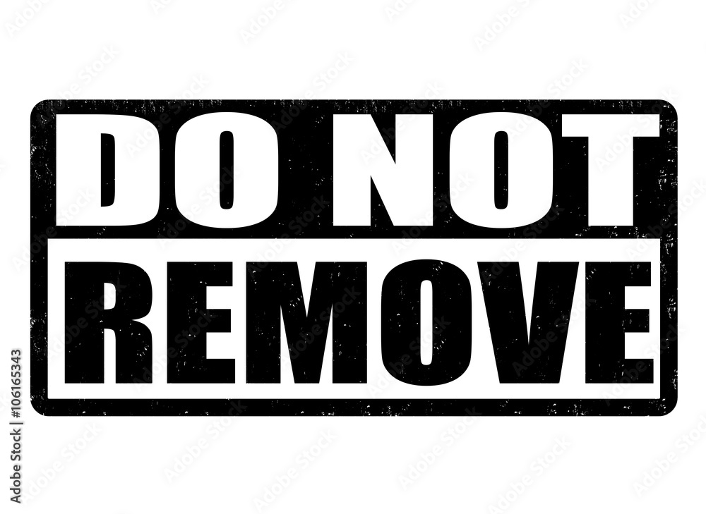 Do not remove stamp Do not remove stamp