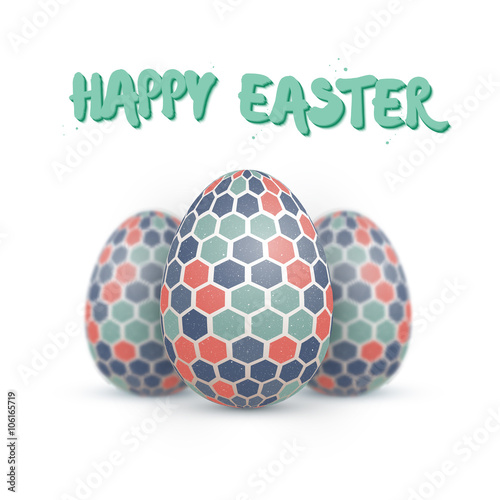 Realistic Vector Easter Egg Set. Happy Easter Painted Vector Egg
