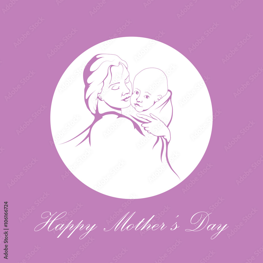 Silhouette of a mother and her child. Mothers day Silhouette of a mother and her child. Mothers day