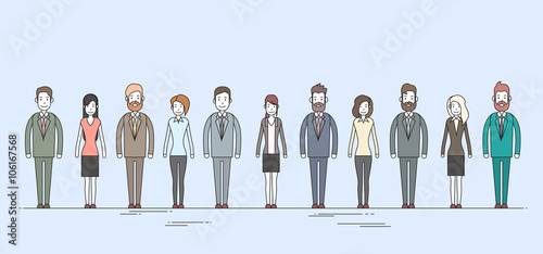 Business People Cartoon Character Set Full Length
