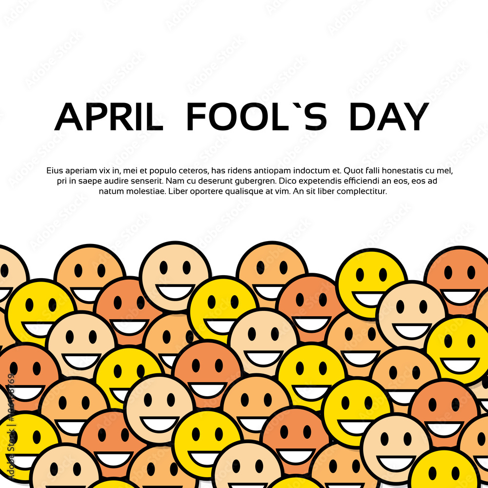 Smile Yellow Faces Fool Day April Holiday Greeting Card Smile Yellow Faces Fool Day April Holiday Greeting Card