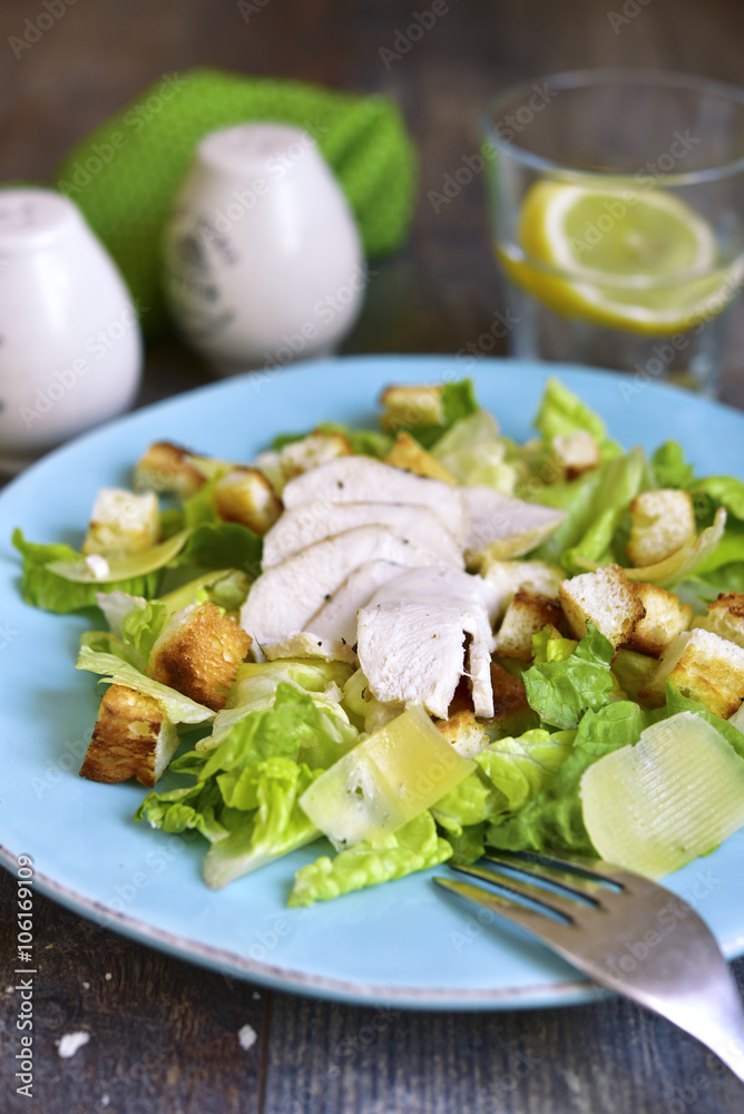Caesar salad with chicken. Caesar salad with chicken.