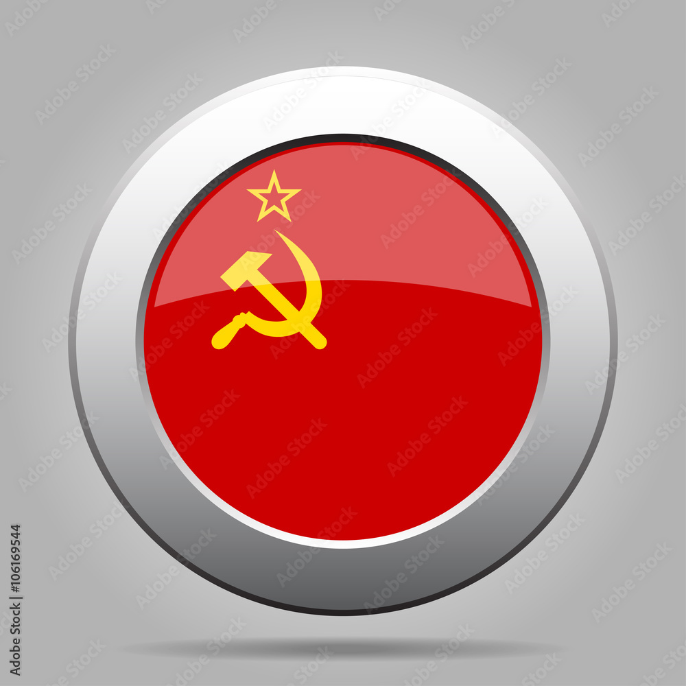 metal button with flag of Soviet Union metal button with flag of Soviet Union