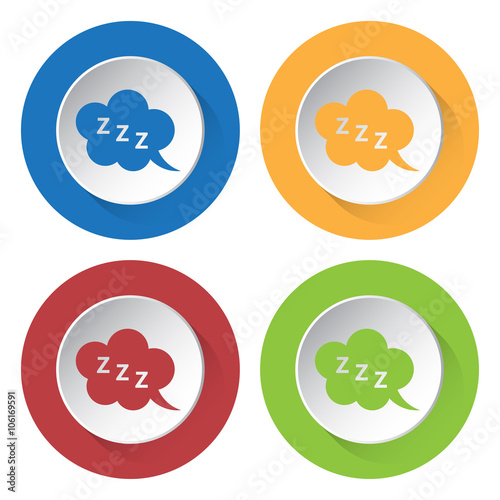 set of four icons - ZZZ speech bubbles