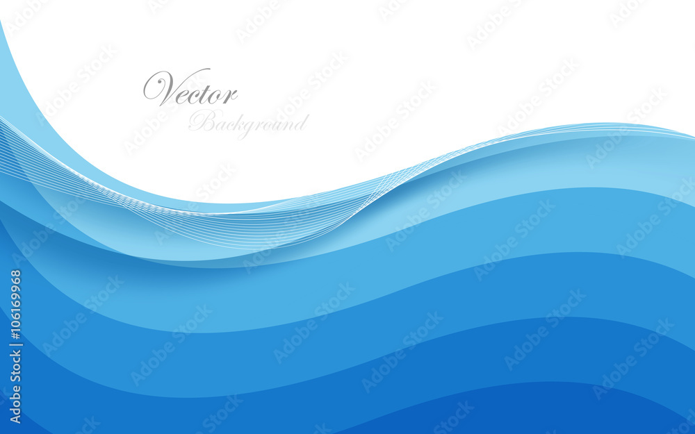 Abstract Design Creativity Background of Blue Waves. Vector Stock