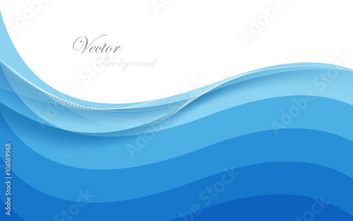 Abstract Design Creativity Background of Blue Waves. Vector