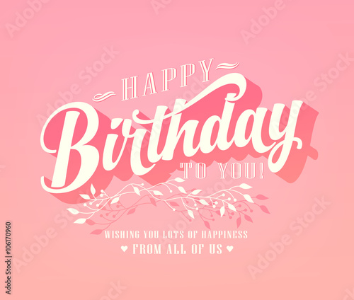 Happy Birthday typographic card