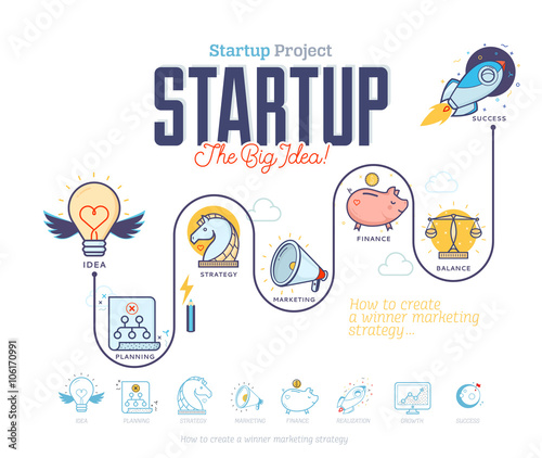 Startup project icon collection