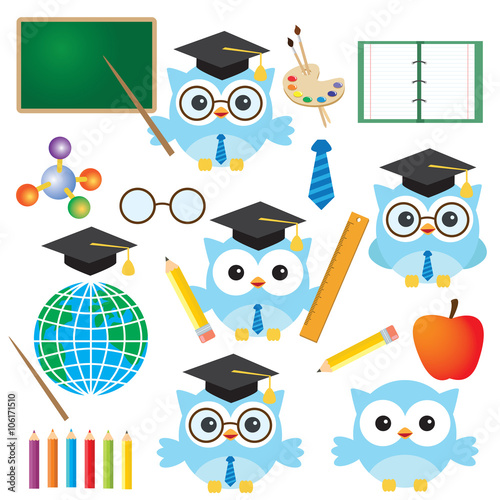 Owl teacher vector illustration