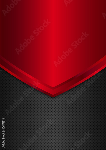 Black and red metal background. Brochure Flyer design A4 size. Vector illustration