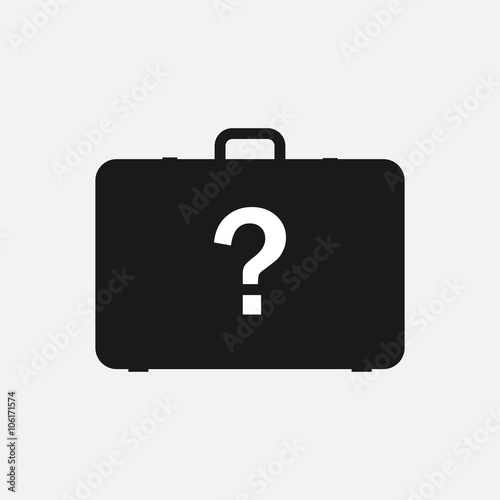 Suspicious suitcase icon. Suitcase icon. Flat icon. Vector illustration