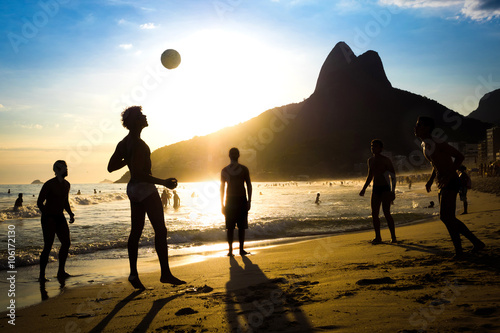 Locals Playing Soccer at Ipanema Beach, Rio de Janeiro, Brazil