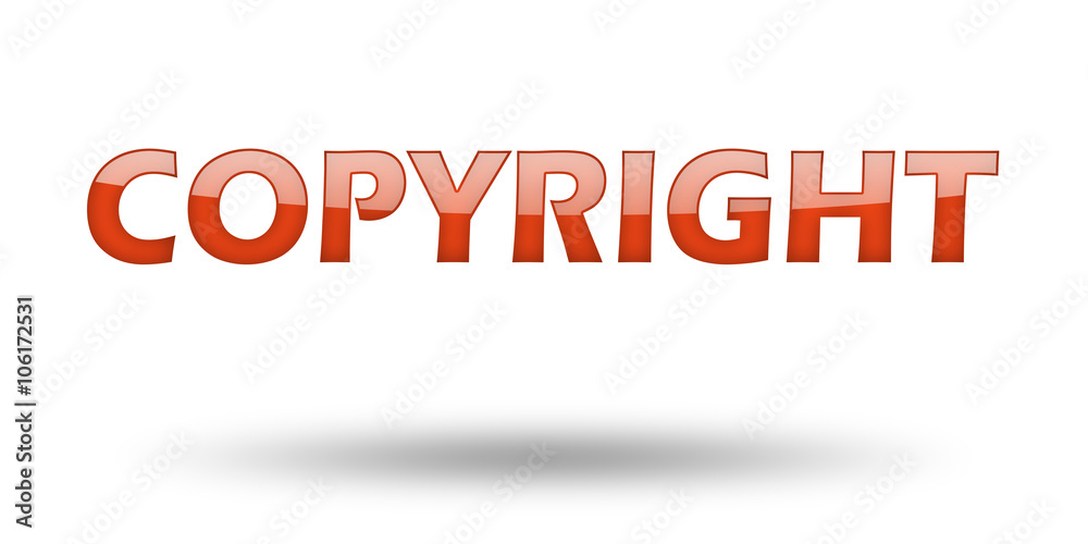 Text Copyright with red letters and shadow. Text Copyright with red letters and shadow.