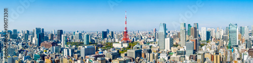 Tokyo skyline Panorama mit Tokyo tower und Roppongi