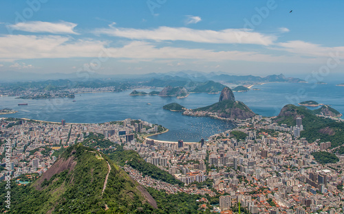 Rio de Janeiro panoramic view from Corcovado mountain, Brazil.