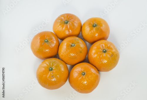 Fresh orange fruit with white background