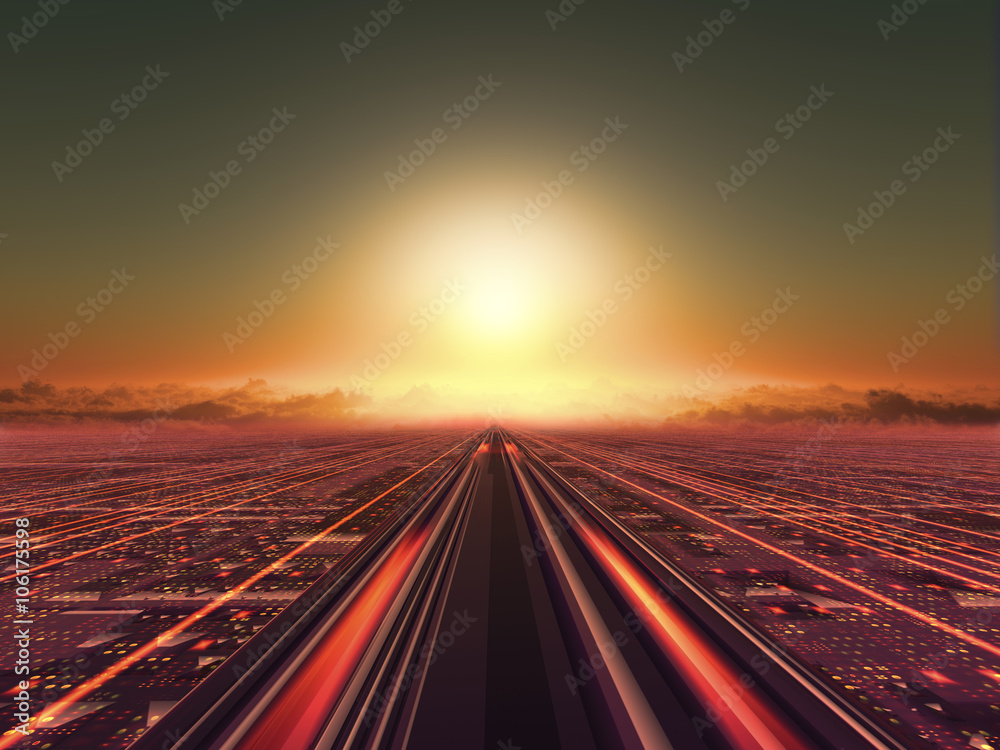 Fototapeta premium 未来のハイウエイ