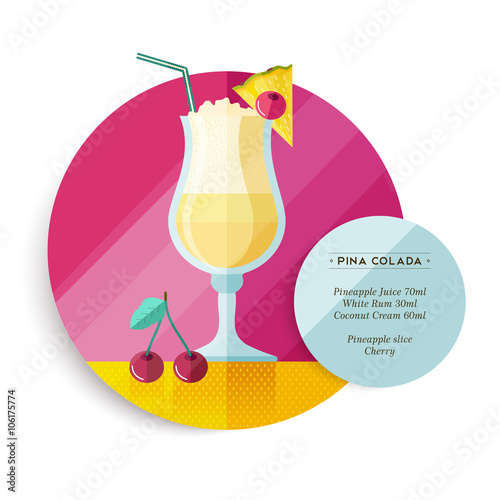 Pina colada drink recipe menu for cocktail party