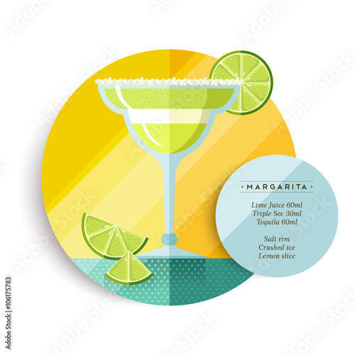 Margarita drink recipe menu for cocktail party