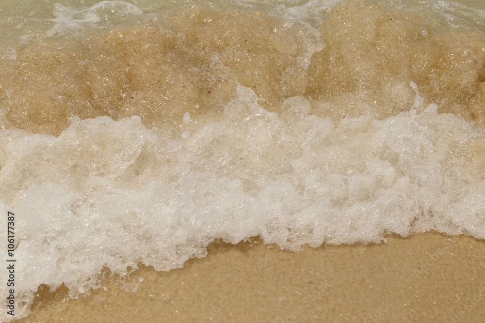 Sea wave swash on sand beach. Sea wave swash on sand beach.