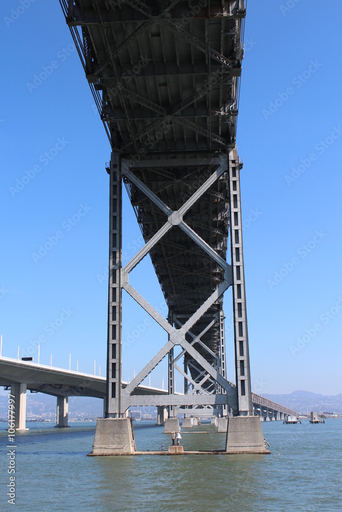 Fototapeta premium Underside Of Old San Francisco To Oakland Bay Bridge