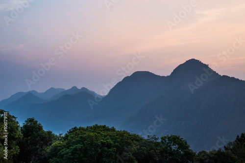 light of sunset on the mountain, Doi Ang Khang.