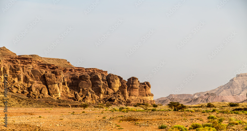 Beautiful red sandstone in the desert in Israel, Timna Park Beautiful red sandstone in the desert in Israel, Timna Park