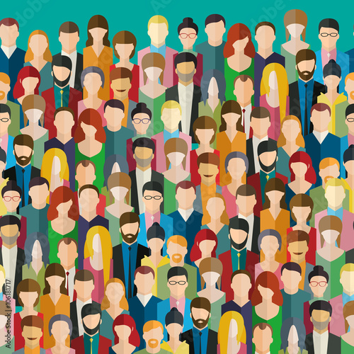 The crowd of abstract people.