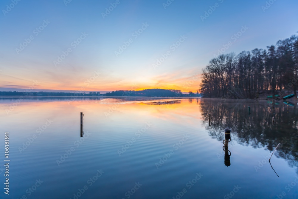 Lake alndscape at sunrise