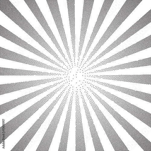 Sun Sunburst Pattern made of stipples
