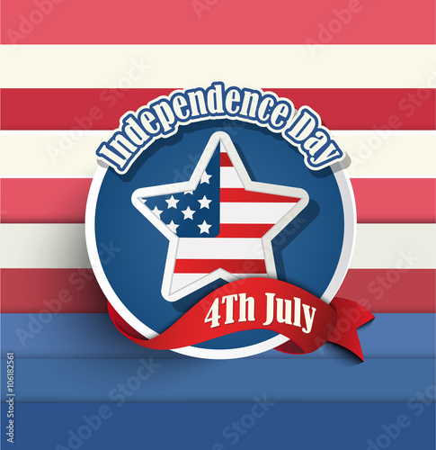 Fourth of july American independence day badges. 