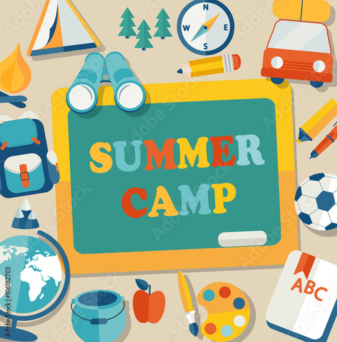 Summer camp illustration.