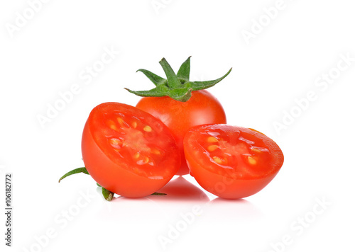 Red fresh tomatoes isolated on white