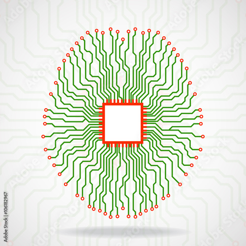 Brain. Cpu. Circuit board
