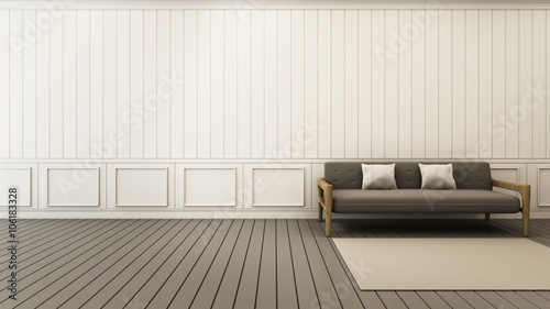 Fototapeta Naklejka Na Ścianę i Meble -  Sofa grey background classsic style wall floor grey wooden - 3d render