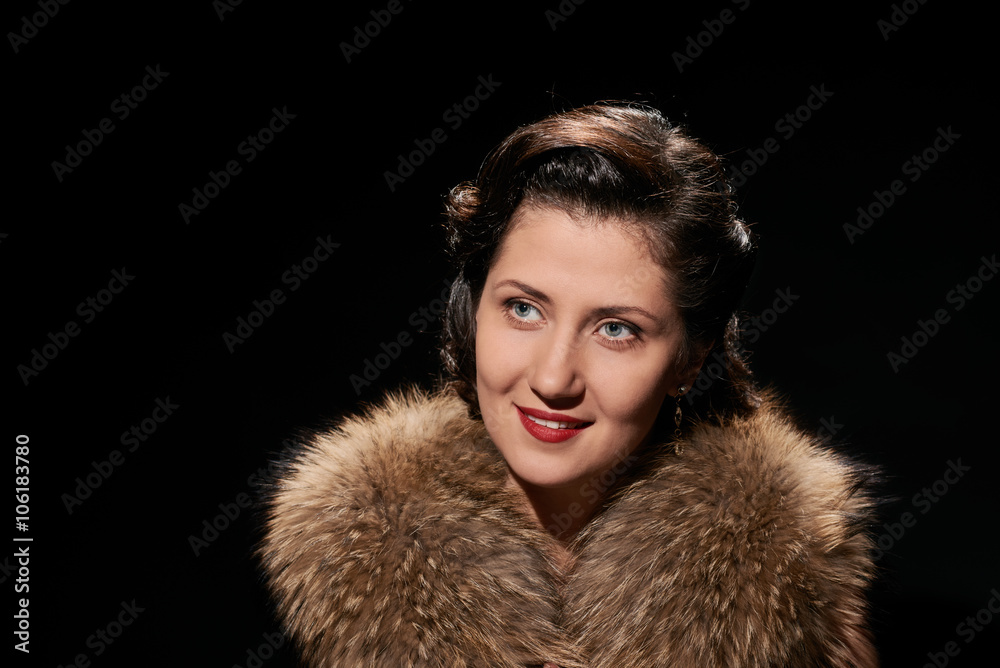 smiling lovely lady portrait with space smiling lovely lady portrait with space