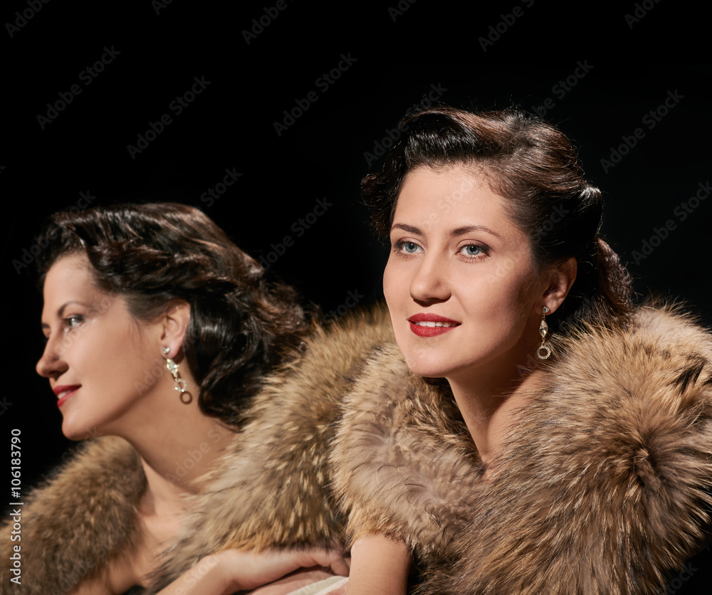 smiling lady portrait with mirror