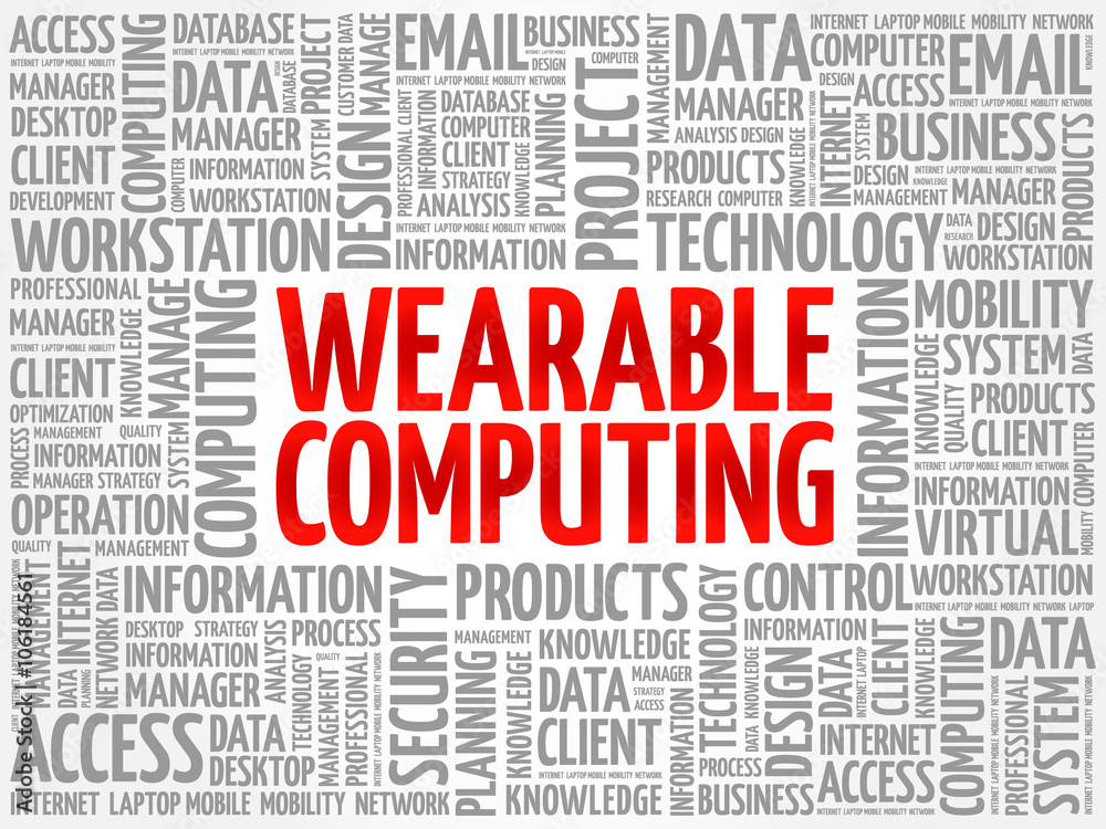 Wearable Computing word cloud concept Wearable Computing word cloud concept