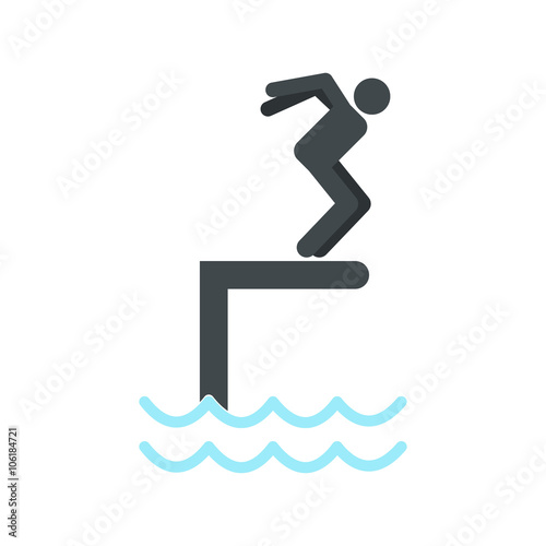 Jumping in a pool icon 