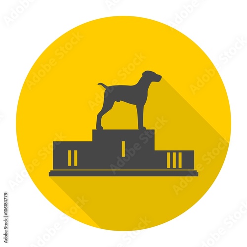 Winners of Dog competition at the podium icon with long shadow